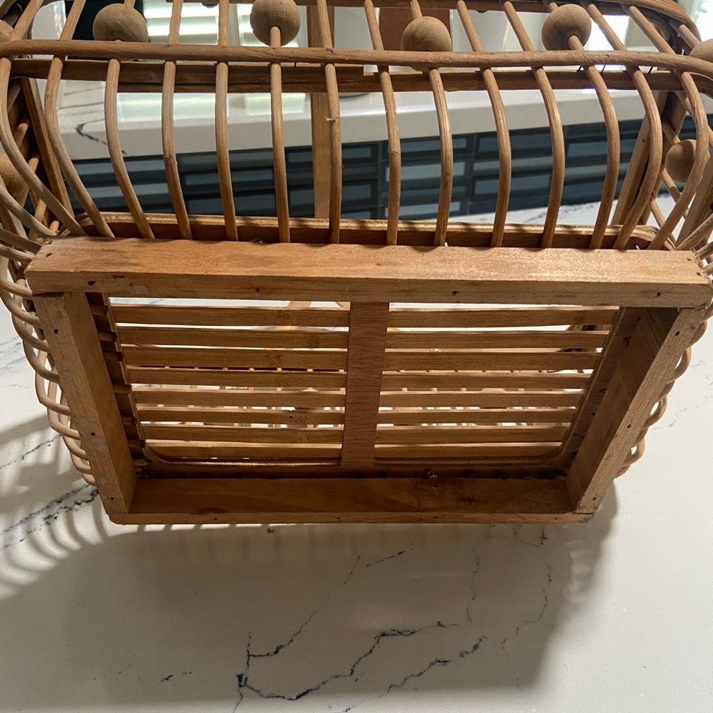 Sur La Table unique Wooden Basket with Handle - Picture 4 of 6